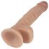 Lovetoy Real Extreme - sugkopp dildo med pung - 21cm (naturfärgad)