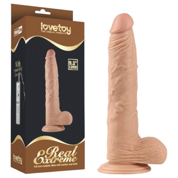 Lovetoy Real Extreme - sugkoppsdildo - 24 cm