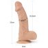 Lovetoy Real Extreme - sugkopp dildo med pung - 23 cm (naturt)