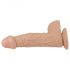 Lovetoy Real Extreme - sugkopp dildo med pung - 23 cm (naturt)