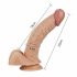 Lovetoy Real Extreme - med sugkopp, testiklar & G-punkt dildo - 21 cm (naturlig)