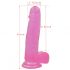 Lovetoy Jelly Studs - naturtrogen dildo med sugfot - 20 cm (rosa)