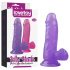 Lovetoy Jelly Studs - realistisk dildo med bas - 15 cm (lila)