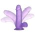 Lovetoy Jelly Studs - realistisk dildo med bas - 15 cm (lila)