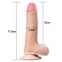 Lovetoy Dubbel - sugkopp dildo - 18cm (naturlig)