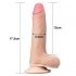 Lovetoy Dubbel - sugkopp dildo - 18cm (naturlig)