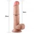 Lovetoy Glidande Hud - Dubbel Lager Sugpropp Dildo - 21cm (natural)