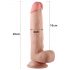 Lovetoy Glidande Hud - Dubbel Lager Sugpropp Dildo - 21cm (natural)