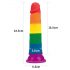 Lovetoy Prider - realistisk dildo - 19 cm (regnbåge)