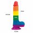 Lovetoy Prider - realistisk dildo med pung - 20 cm (regnbåge)