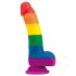 Lovetoy Prider - realistisk flytande silikon dildo - 19cm (regnbåge)