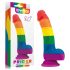 Lovetoy Prider - realistisk flytande silikon dildo - 19cm (regnbåge)