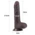 Lovetoy Sliding-Skin - dubbel lager sugkopp dildo - 18cm (brun)