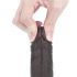 Lovetoy Sliding-Skin - dubbel lager sugkopp dildo - 18cm (brun)