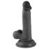 Mr. Rude - sugfotsäker realistisk dildo med pung - 17 cm (svart)