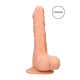 RealRock Dong 7 - naturtro dildo med pung (17cm) - natur