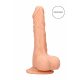 RealRock Dong 7 - naturtro dildo med pung (17cm) - natur