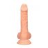 RealRock Dong 7 - naturtro dildo med pung (17cm) - natur