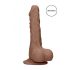 RealRock Dildo 7 - realistisk med pung (17cm) - mörk naturlig