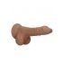 RealRock Dildo 7 - realistisk med pung (17cm) - mörk naturlig