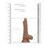 RealRock Dildo 7 - realistisk med pung (17cm) - mörk naturlig