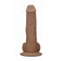 RealRock Dong 8 naturtrogen dildo (20 cm) - mörk hudfärg