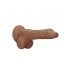 RealRock Dong 8 naturtrogen dildo (20 cm) - mörk hudfärg