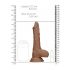 RealRock Dong 8 naturtrogen dildo (20 cm) - mörk hudfärg