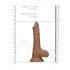 RealRock Dong 8 naturtrogen dildo (20 cm) - mörk hudfärg