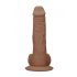 RealRock Dong 9 - realistisk dildo med pung (23 cm) - mörk natur