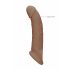 RealRock Penis Sleeve 9 - penisöverdrag (21,5 cm) - mörk naturlig