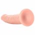 RealRock Slim - självhäftande, realistisk dildo - 15,5 cm (natur)