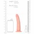 RealRock Slim - självhäftande, realistisk dildo - 15,5 cm (natur)