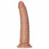 RealRock Slim - realistisk dildo med sugkopp 15,5 cm (mörk naturfärgad)