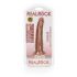 RealRock Slim - realistisk dildo med sugkopp 15,5 cm (mörk naturfärgad)