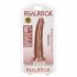 RealRock Slim - realistisk dildo med sugkopp 15,5 cm (mörk naturfärgad)