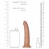 RealRock Slim - realistisk dildo med sugkopp 15,5 cm (mörk naturfärgad)