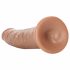 RealRock Slim - realistisk dildo med sugkopp 15,5 cm (mörk naturfärgad)