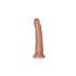 RealRock Slim - realistisk dildo med sugkopp 15,5 cm (mörk naturfärgad)