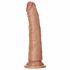 RealRock Slim - realistisk dildo med sugkopp 15,5 cm (mörk naturfärgad)