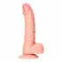 RealRock - Sugfot, realistisk dildo med pung - 15,5 cm (hudfärgad)