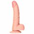 RealRock - Sugfot, realistisk dildo med pung - 15,5 cm (hudfärgad)