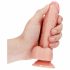 RealRock - Sugfot, realistisk dildo med pung - 15,5 cm (hudfärgad)