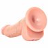 RealRock - Sugfot, realistisk dildo med pung - 15,5 cm (hudfärgad)