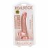 RealRock - Sugfot, realistisk dildo med pung - 15,5 cm (hudfärgad)