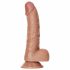 RealRock - sugfot, testikulär dildo - 15,5 cm (mörk naturlig)