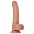 RealRock - sugfot, testikulär dildo - 15,5 cm (mörk naturlig)