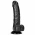 RealRock - realistisk dildo med sugkopp och pung - 15,5 cm (svart)