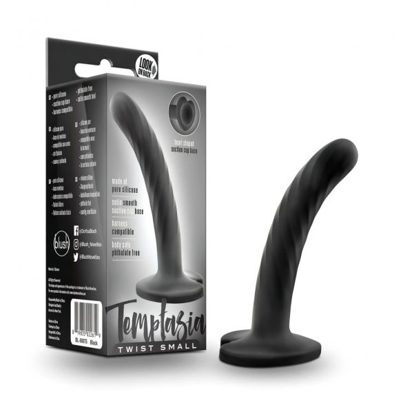 Temptasia Twist Liten - sugande, vriden dildo (svart)