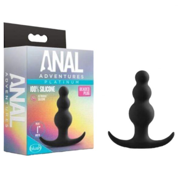 Anal Adventures Platinum - pärlanalplugg (svart)